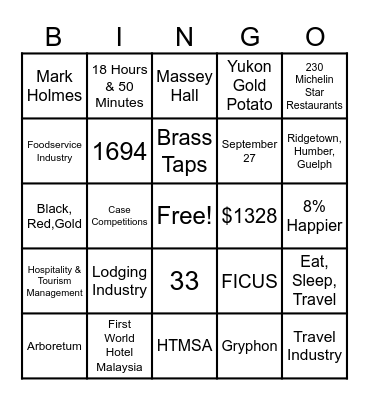 Games Night Social Bingo Card