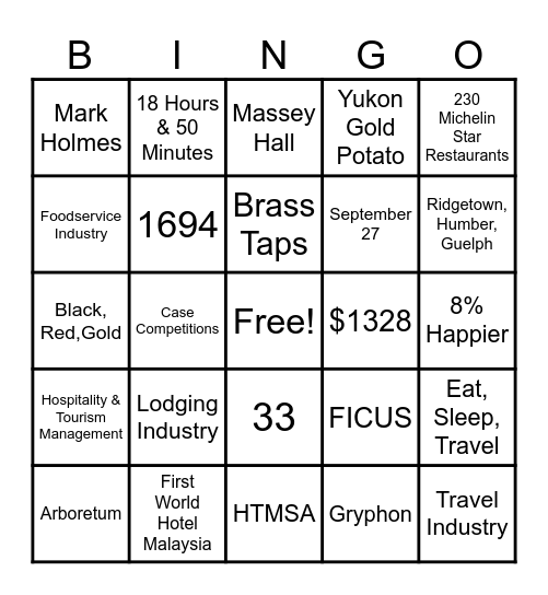 Games Night Social Bingo Card