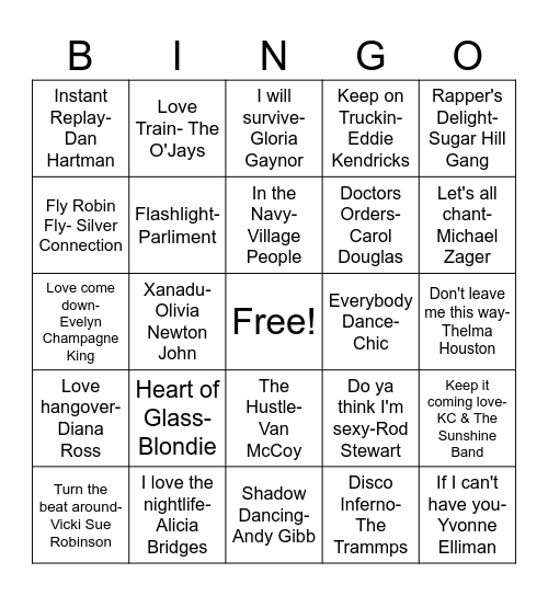 SP 14 DISCO ME! Bingo Card