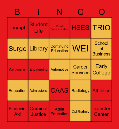 Triton College - Bingo - West Bingo Card