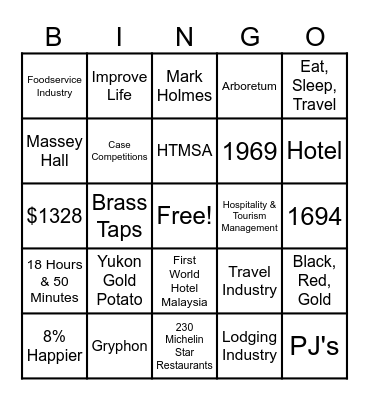 Games Night Social Bingo Card