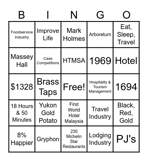 Games Night Social Bingo Card