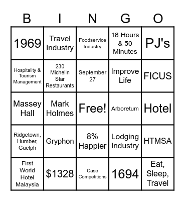 Games Night Social Bingo Card