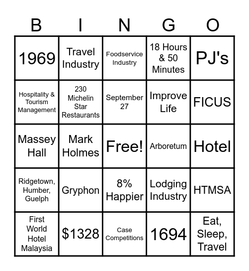 Games Night Social Bingo Card