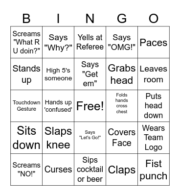 Untitled Womens Secret Football Bingo Card