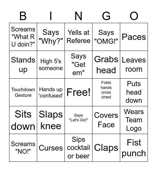 Untitled Womens Secret Football Bingo Card