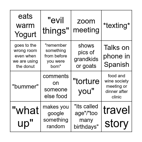 Dr. Batlle Bingo Card