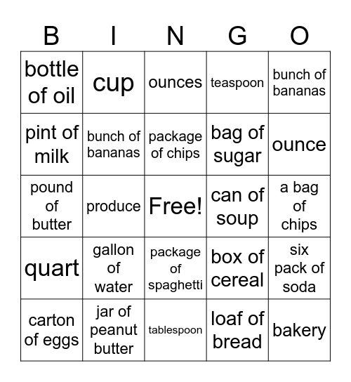 BINGO Card