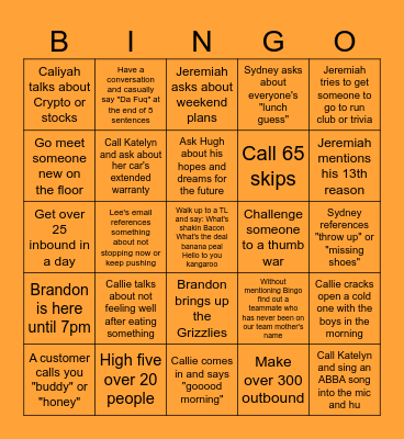 Bingo Card