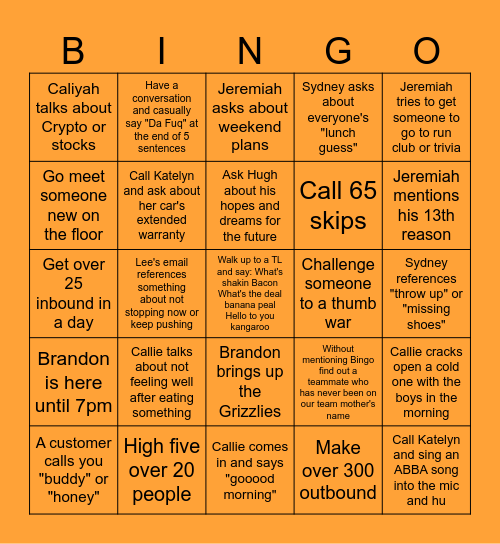 Bingo Card