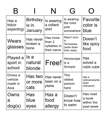 GET•TO•KNOW•YOU Bingo Card