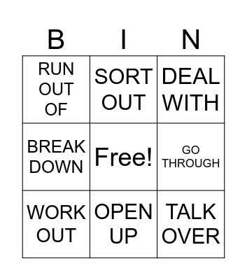 PHRASAL VERBS Bingo Card