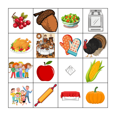 Thanksgiving Bingo Card