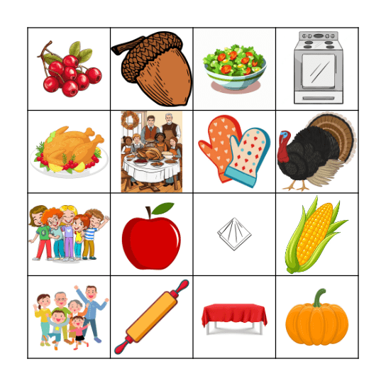 Thanksgiving Bingo Card