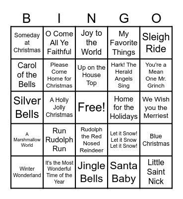 Christmas Bingo Card