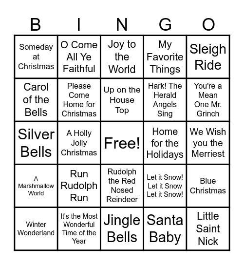 Christmas Bingo Card