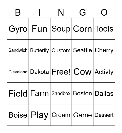 ECS Bingo Card