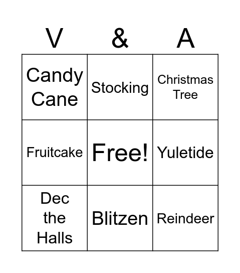 MMM Holiday Bingo Card