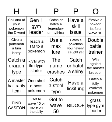 Pokerouge Bingo Card