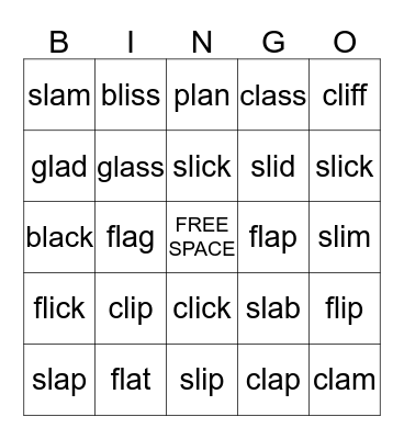 5 in a Row - L Blends Bingo Card