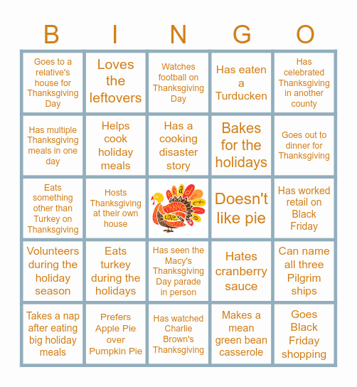 FitzGiving Bingo Card