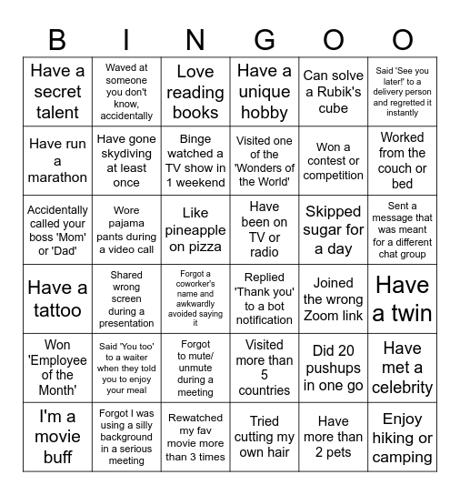 BI Bingo!!! Bingo Card