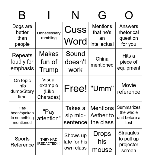 Wilheim Bingo Card