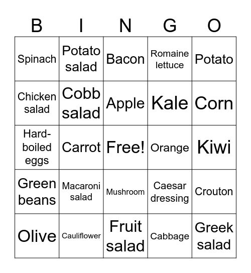 Soups Bingo Card