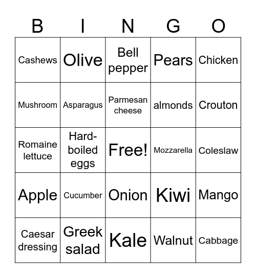 Soups Bingo Card