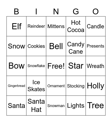 Holiday Bingo Card