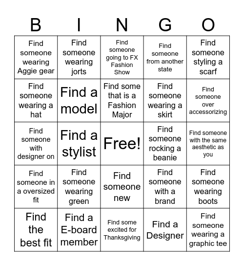 FX BINGO Card
