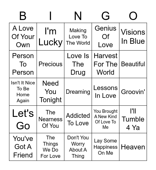 Vinyl Bingo - Giving Thanks Edition Bingo Card