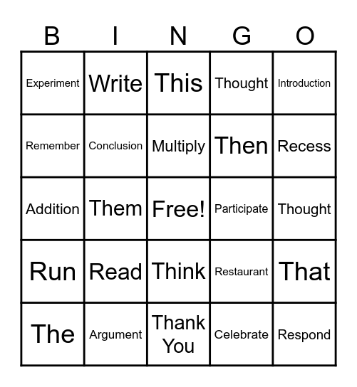 Bingo Card