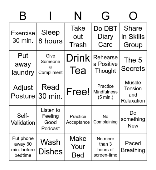 Beautiful Day LDC Bingo Card