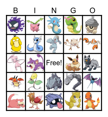 Pokemon Bingo Card