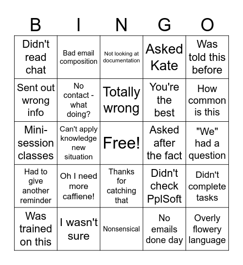 A Special Bingo Card