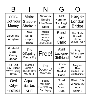Radio Bingo "X" or "T" Bingo Card