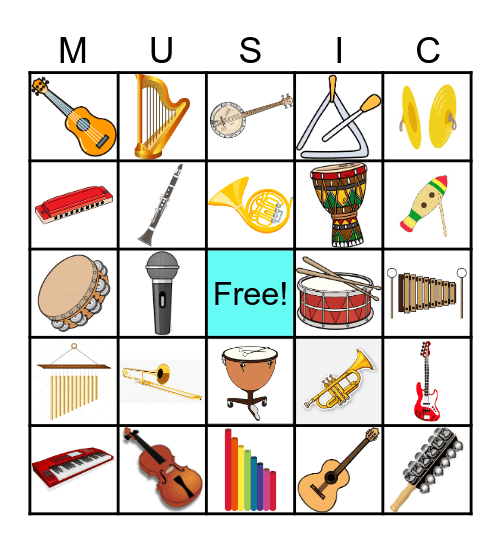 Instrument Bingo Card