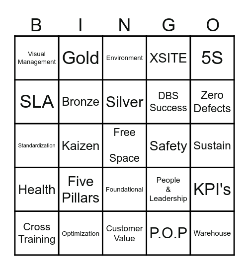 XSITE Bingo Card