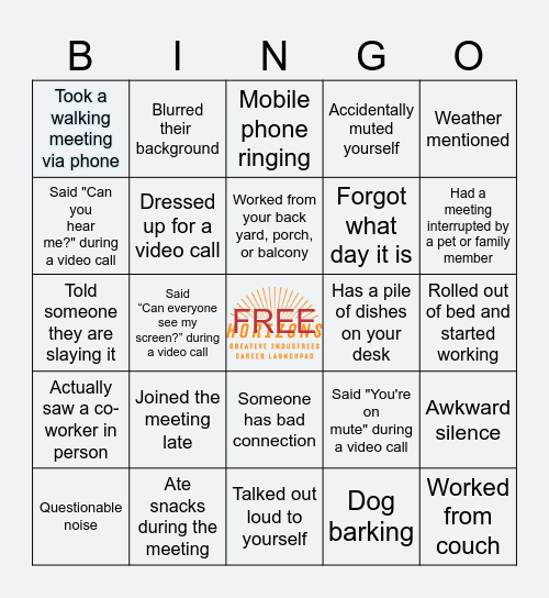 Emma's Farewell Team Meeting Bingo Card