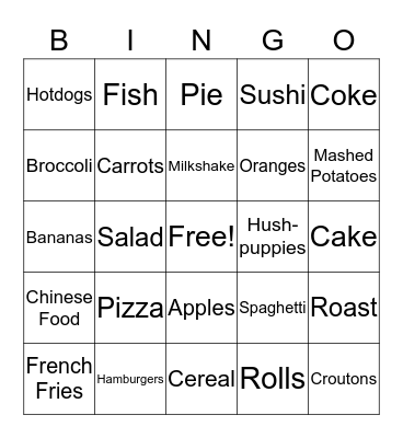 Banquet Bingo Card