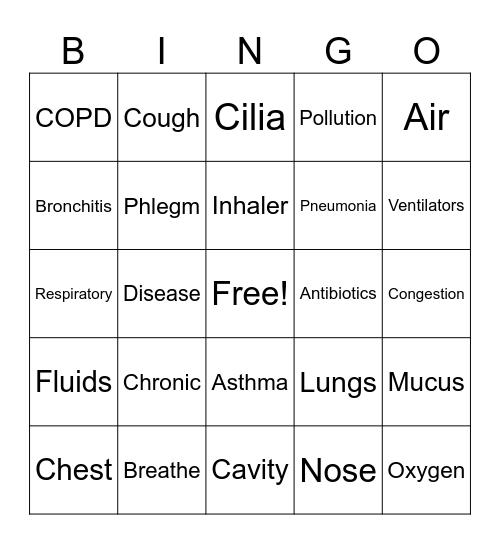 2024 World COPD Day Bingo Card