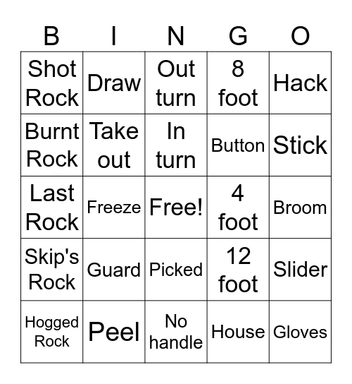 Curling Bingo! Bingo Card