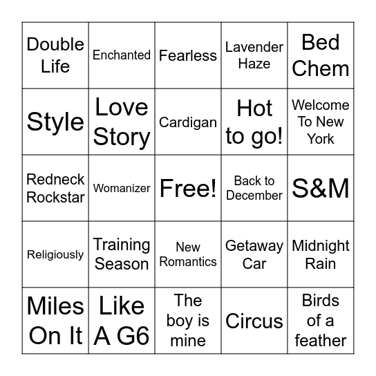 Birthday Bingo Card