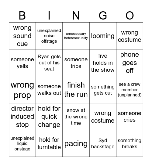 IDR Bingo Card