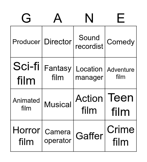 ingles Bingo Card