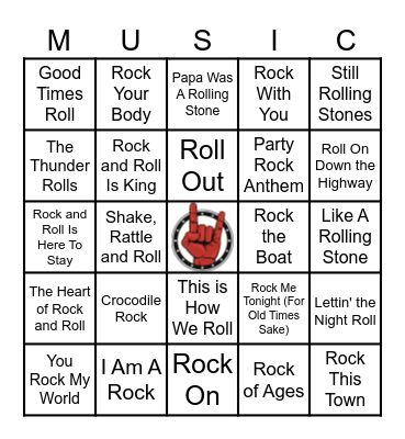 IT'S STILL ROCK-N-ROLL TO ME Bingo Card