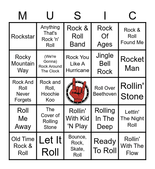 ROCK 'N ROLL Bingo Card