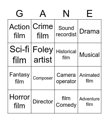 ingles Bingo Card