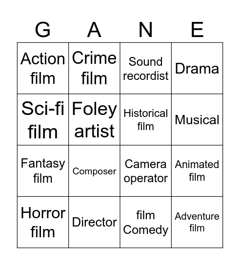 ingles Bingo Card